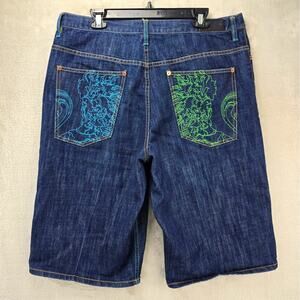 Vintage Sean John Shorts Mens 34 Baggy Jorts Y2K 90s Hip Hop Embroidered Pockets